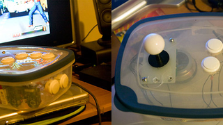Tupperware Arcade Stick Throws Hadoukens, Totes Sammiches